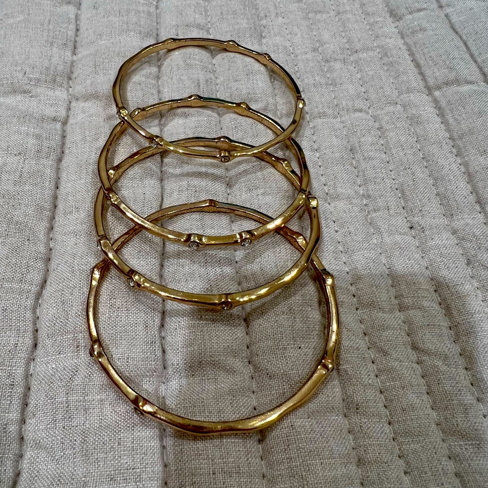 Gold Stack of 4 Bracelets
